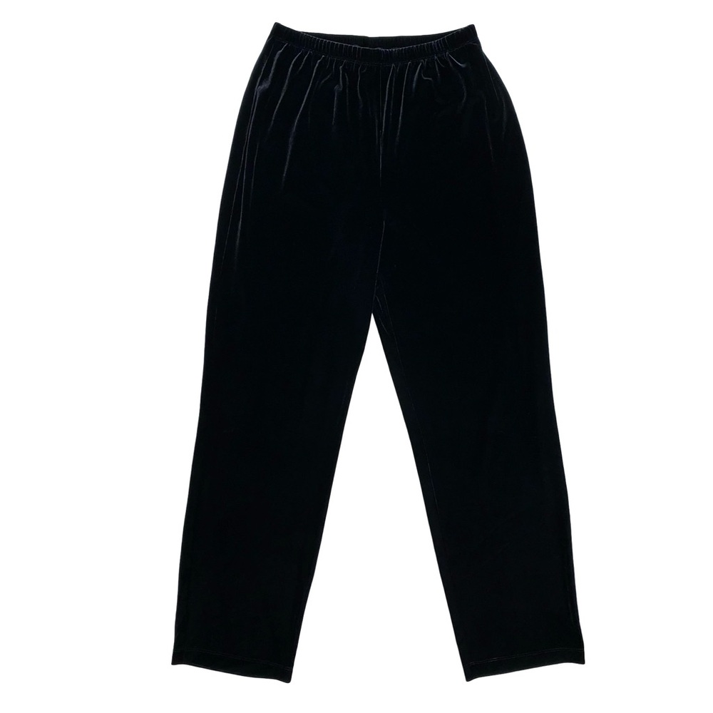 Chico's Velour Tapered Leg Pants Black Medium Whimsigoth Witchy Casual Velvety